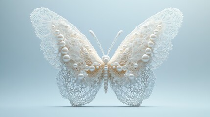Pearl Butterfly with Elegant Design Soft Background Decorative.