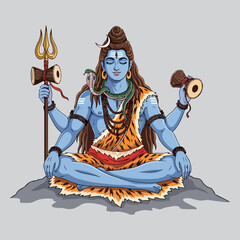 Obraz premium god shiva vector