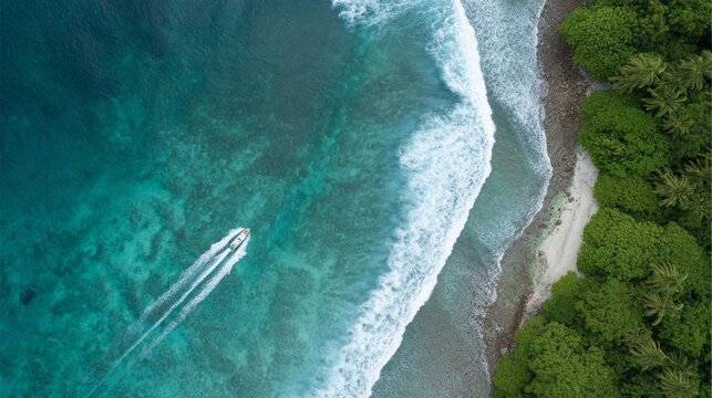 A lone speedboat dances along azure waves, embodying the spirit of Thalassa Day and maritime wanderlust