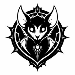 Fototapeta premium Stylized Bat Emblem with Geometric Design and Dark Elegance