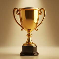 Golden trophy isolated on transparent background