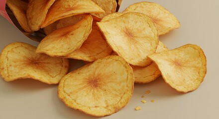 Potato Chips spilling from a bag