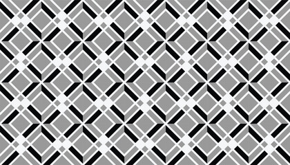 Monochrome abstract pattern with dynamic overlapping diamond grids