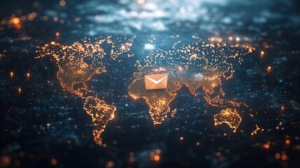 Seamless email communication for global reach representing fast digital messaging and international marketing strategies