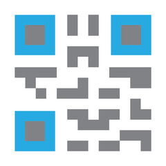 QR Code Vector Line Icon Design