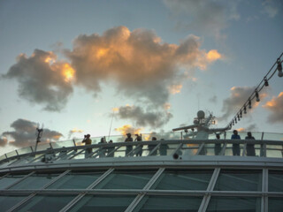 Dream holiday vacation to tropical Caribbean Islands white sandy beaches in the Bahamas on fun cruiseship cruise ship liner departure Miami, Florida