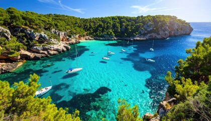 Beautiful bay with sailboats