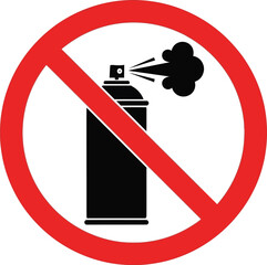 No Spray Paint Icon Prohibition Symbol for Vandalism Prevention & Art Safety