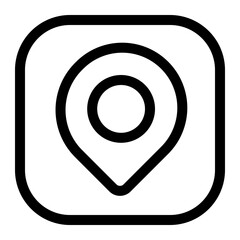 Map Pin Location Icon on White Background Minimalist Design Element