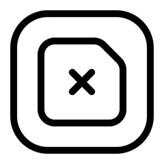Obraz premium Simple Icon of a Square with 'X' Shape in the Center