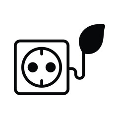 Presenting a glyph icon depicting green energy outlet