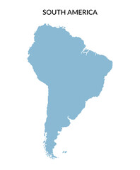 Territory of South America continent in flat style isolated on white background. Vector clipart.