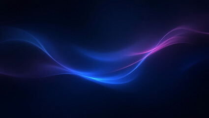 Obraz premium Ethereal Blue and Purple Waves Flowing Across a Dark Background, Abstract Digital Art Featuring Smooth, Glowing Lines