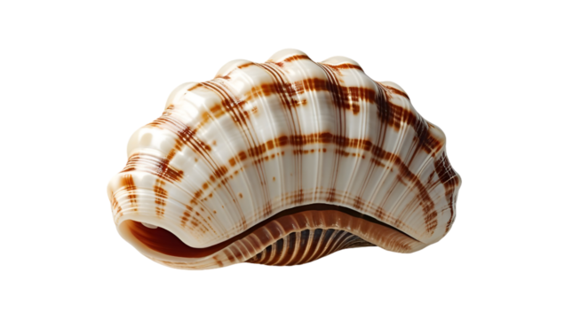 sea cowry shell isolated on transparent background