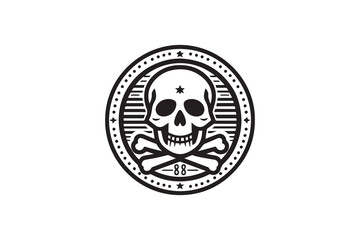 Vintage Pirate Symbol Logo emblem