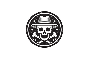 Classic Skull  and crossbones Monogram Logo