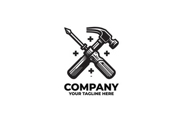 Retro Workshop Tool Monogram Logo