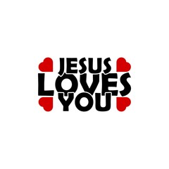  Jesus loves you sign icon isolated on white background