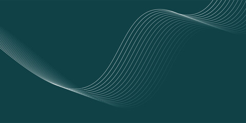 Abstract Teal Wave Lines Composition. background green wave technology vector eps10
