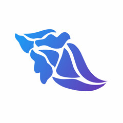 Modern Blue Gradient Seashell Logo Abstract Ocean Inspired Nautical Design