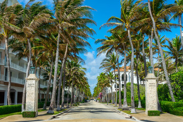 Worth Avenue luxury shopping district in Palm Beach, Florida