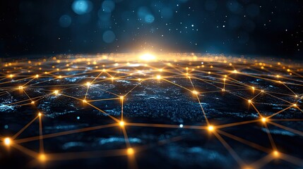 Visual representation of interconnected communication channels forming global digital network and collaboration concept