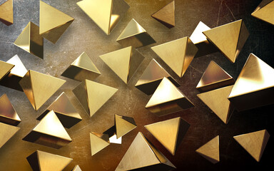 3D golden triangle background
