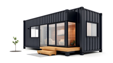 Modern tiny home made from shipping container