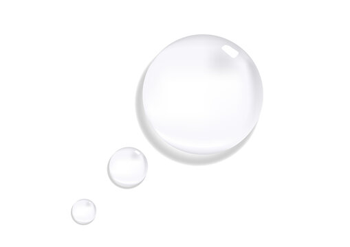 Serum gel toner drop. Clear skincare liquid texture. Cosmetic product swatch isolated on white background