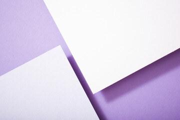 Geometric purple 3d background, copy space, top view