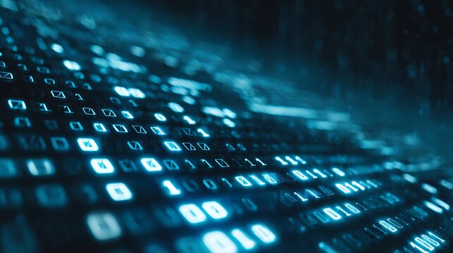 Abstract Digital Data Stream: Binary Code Background - Powered by Adobe