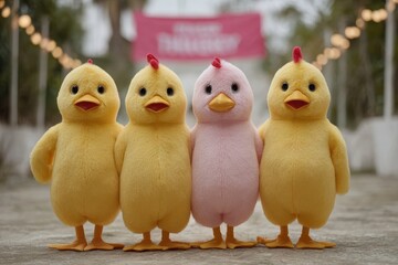 Friends enjoying a cheerful outdoor gathering while posing for a lively group picture at a local park. Chicken Boy Day