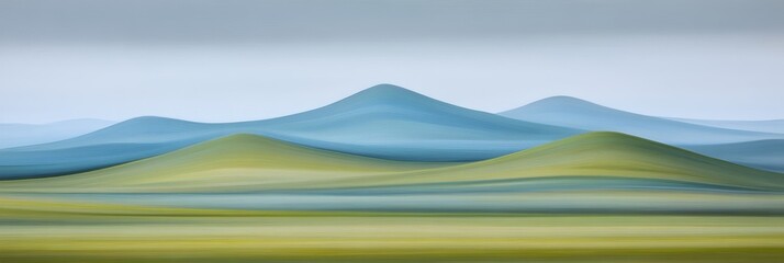 Obraz premium Vast Agricultural Landscape with Lush Green and Bright Yellow Fields Under a Clear Blue Sky