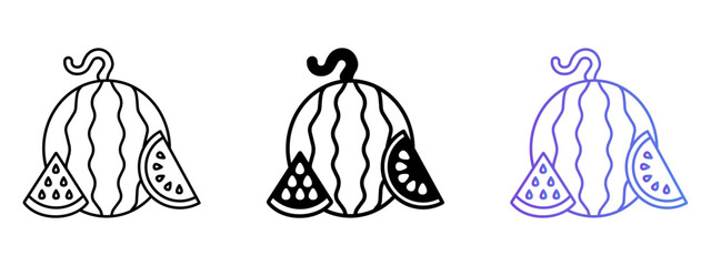 Watermelon Slice Icon – Summer Fruit Vector Design