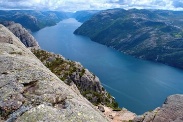 Lysefjord scenery, Norway - viewed from Pulpit Rock area