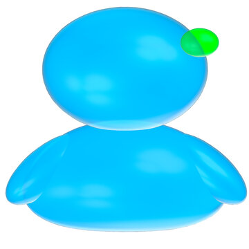 3D Blue Glossy Aqua User Account Profile Y2K Frutiger Aero Element