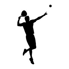 Silhouette of Paddle Tennis Player.