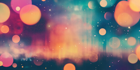 Colorful bokeh background with sparkles and dreamy abstract illustration