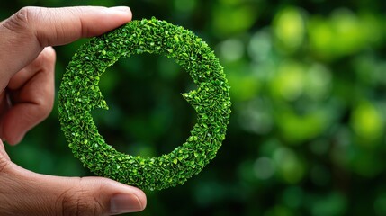 Eco-Friendly Green Circular Plant Frame for Sustainable Decor