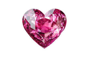 Shimmering heart-cut pink diamond with vivid facets.