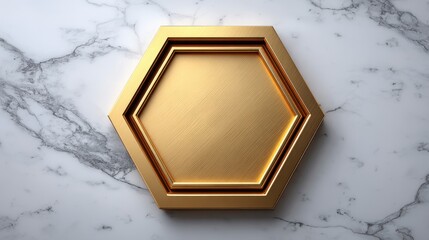 Elegant Gold Hexagon Tray for Home Decor and Serving