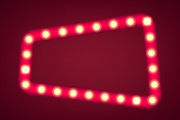 illuminated cinema frame. Vector illustration with copy space