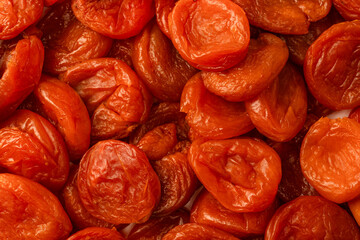 Dried apricots isolated on white background.