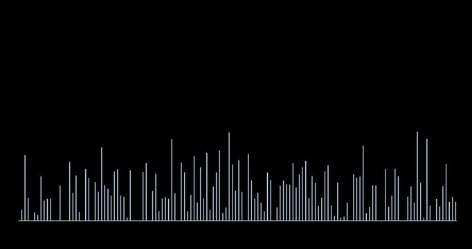sound wave background.A stylish, transparent-background animation of a dynamic bar graph synced to a jazzy atmosphere. Ideal for creative business presentations, smooth transitions, and video overlay