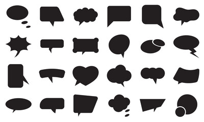 Cute black speech bubbles pattern on white background. Pictograms and infographics for mobile apps. vector illustration.	
