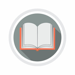 Flat icon of an open book, displayed in a circle.