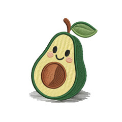 Cute smiling avocado with leaf fruit food