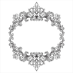 Ornate Oval Frame with Intricate Scrollwork and Foliage