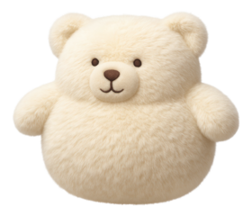 A large, fluffy teddy bear pillow with a soft texture, ideal for a cozy reading nook in a private house.
