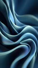 Elegant blue fabric draping gracefully to create flowing shapes and textures in soft lighting
